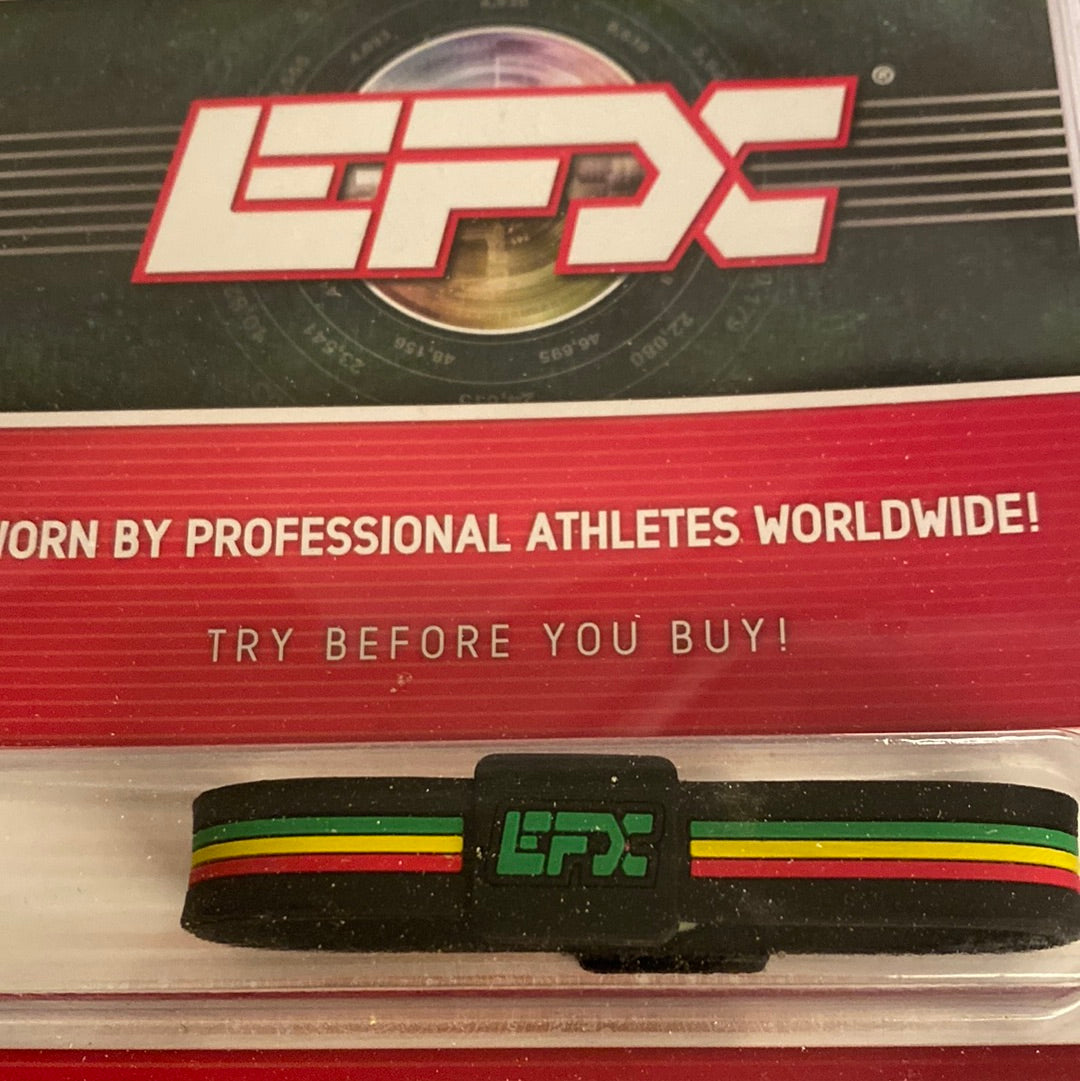 EFX Sports Armbånd Sort m/ rød, gul, grøn stribe
